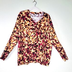 Westbound Women's Autumn Colors Soft Rib Knit Cotton Blend Long Sleeve Top XL/18
